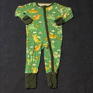 Little Sleepies Green Dinosaur Kids Footie